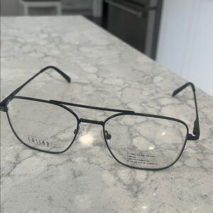 Casino Eyeglasses Frames CMO192 Black Gunmetal Rectangular Wire Rim 56-18-145